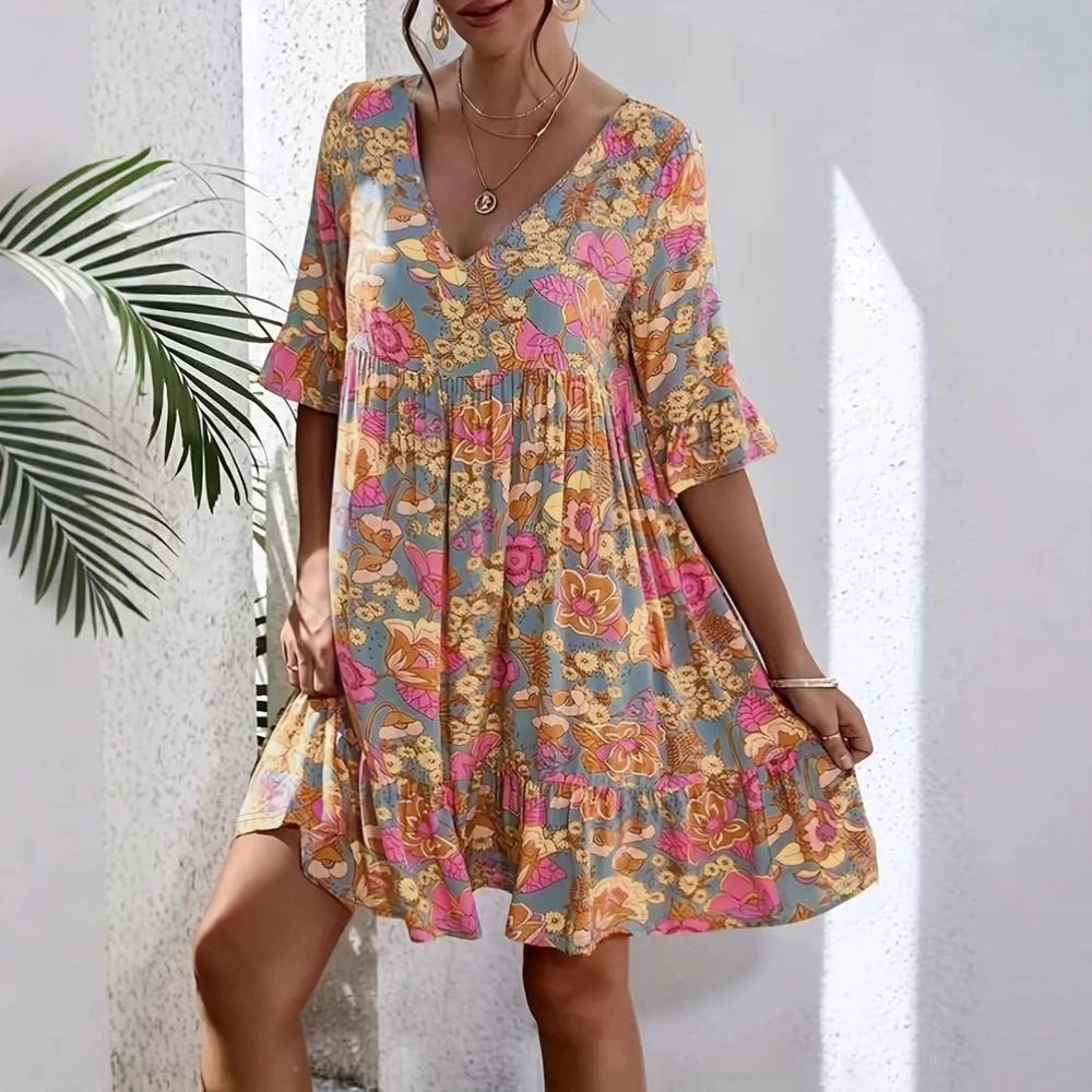 Forever 21 Summer Casual Floral Boho Vacation Dress